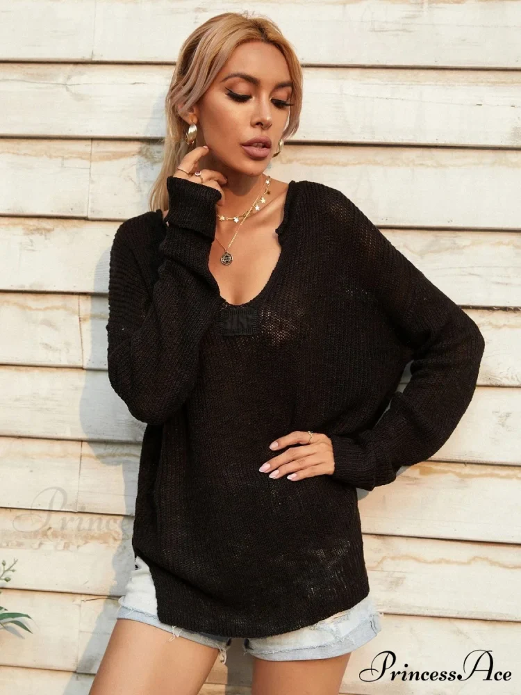 Neck Knit with Notched Top Slit - Image 5