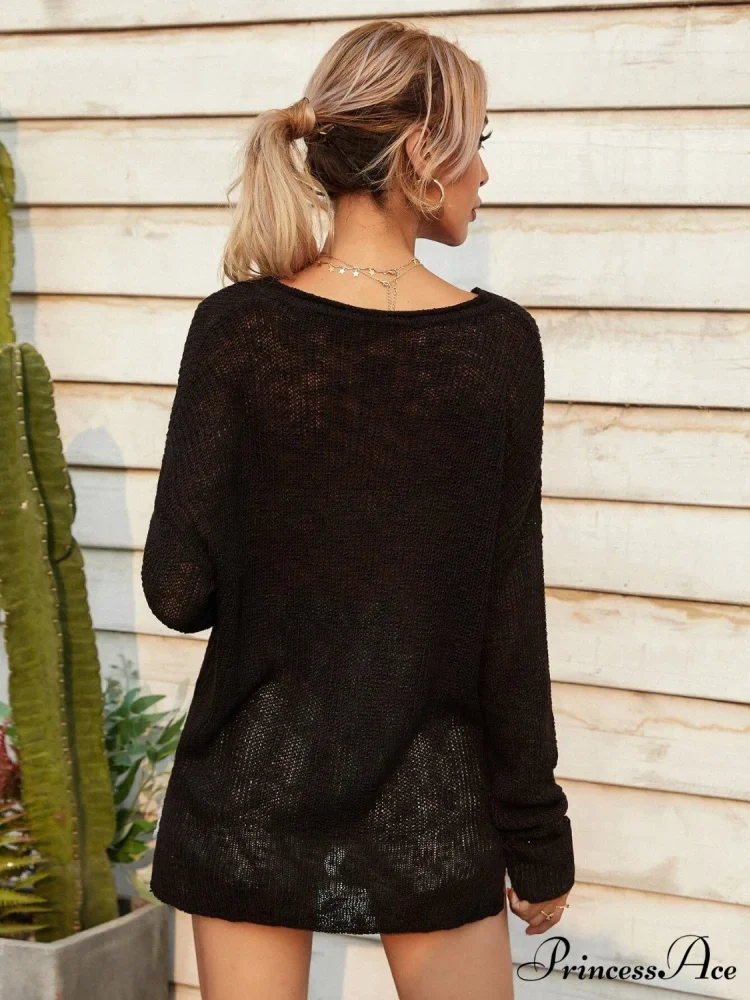 Neck Knit with Notched Top Slit - Image 6