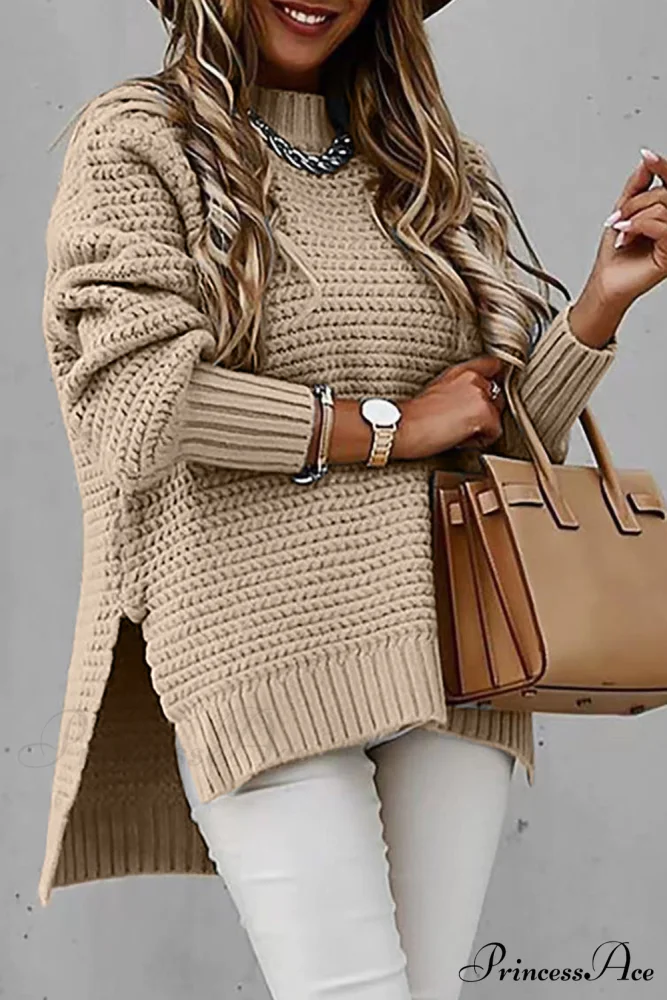 Slit Neck Round Sweater - Image 6