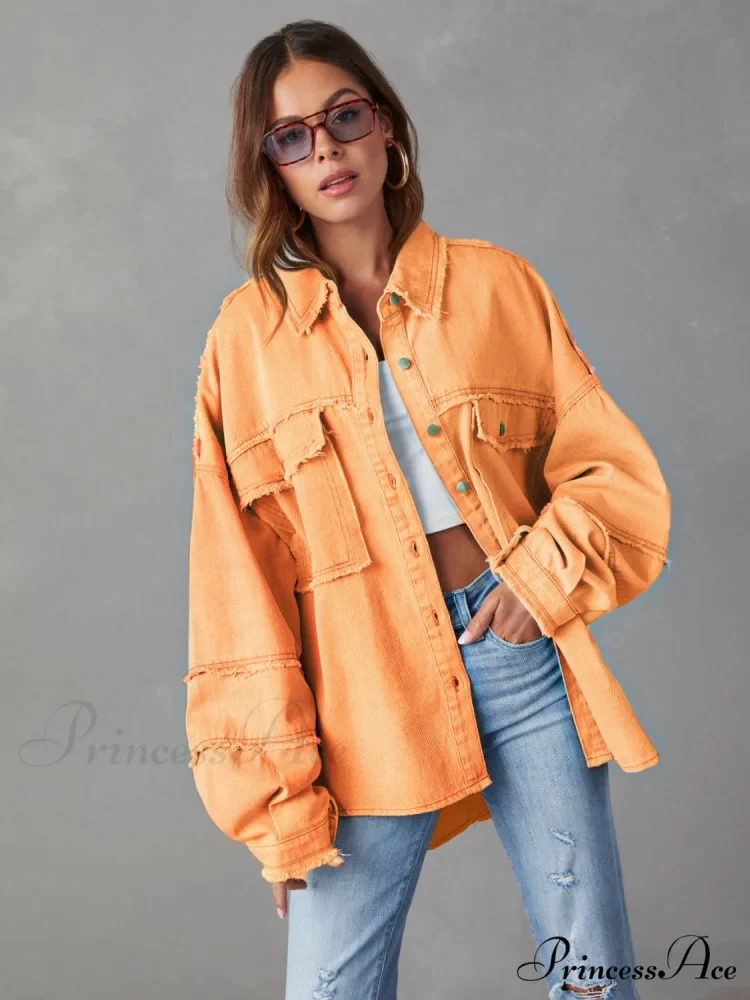 with Raw Jacket Dropped Hem Shoulder - Image 11