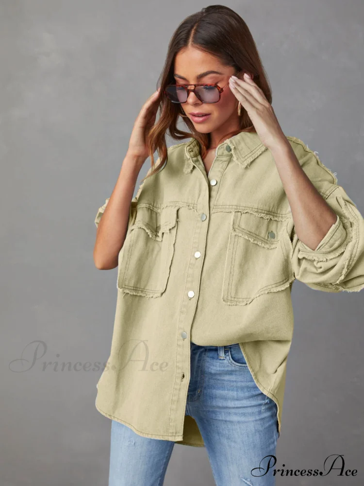 with Raw Jacket Dropped Hem Shoulder - Image 14