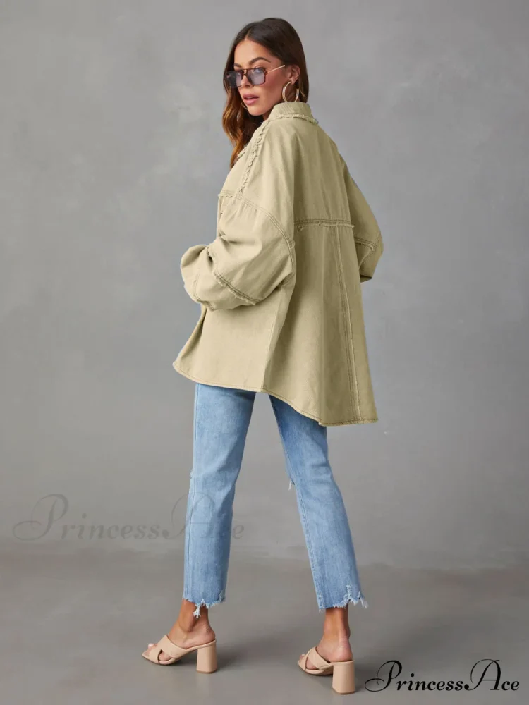 with Raw Jacket Dropped Hem Shoulder - Image 15