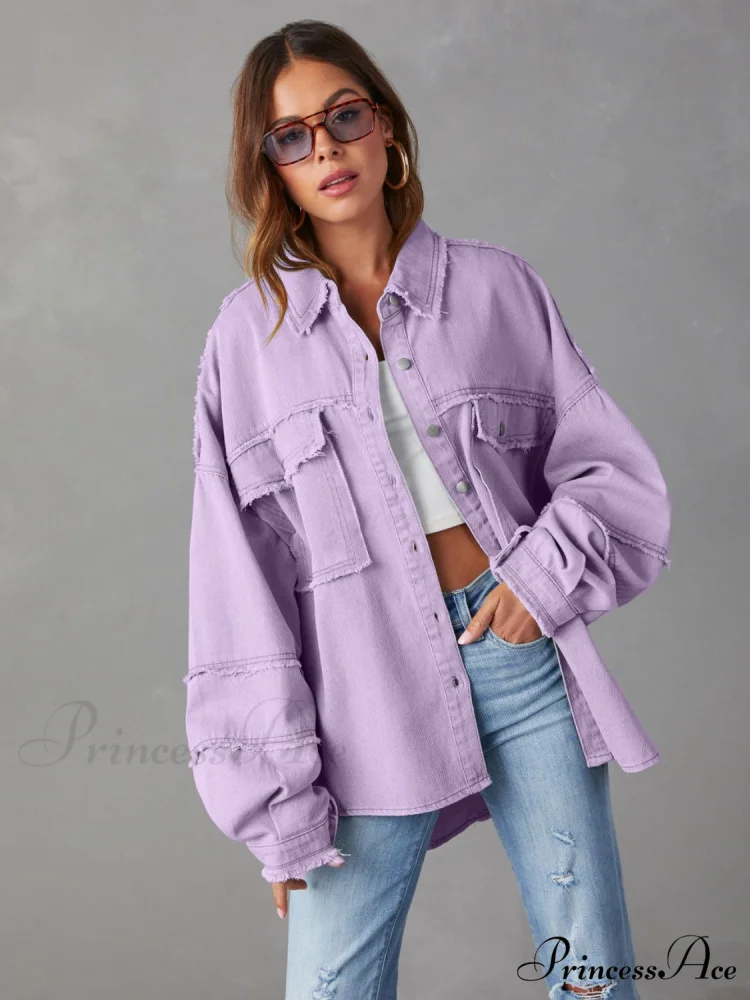 with Raw Jacket Dropped Hem Shoulder - Image 2