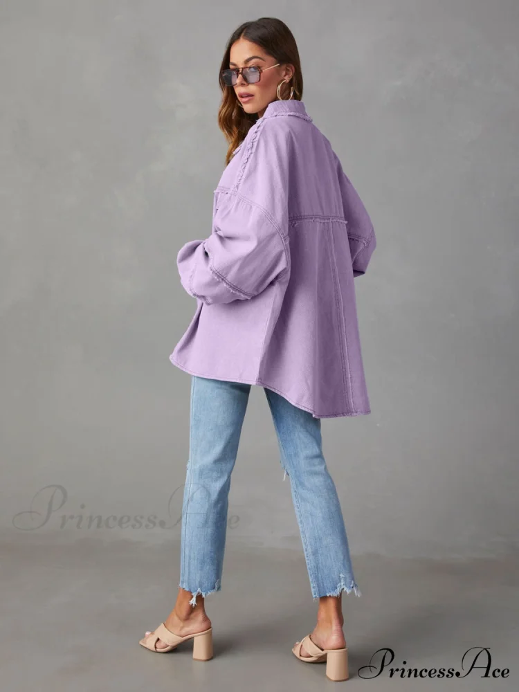 with Raw Jacket Dropped Hem Shoulder - Image 4