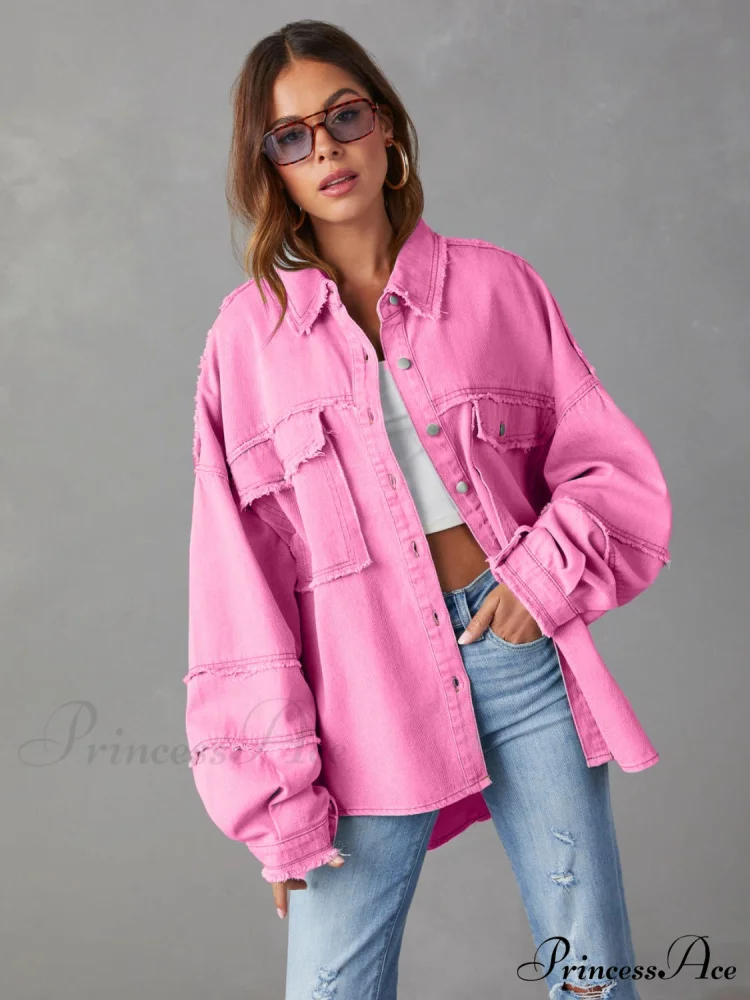 with Raw Jacket Dropped Hem Shoulder - Image 5