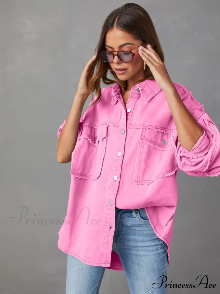 with Raw Jacket Dropped Hem Shoulder - Image 6