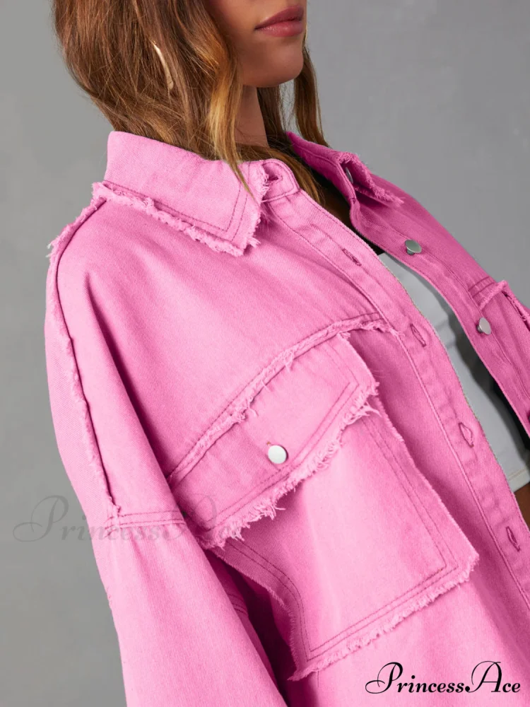 with Raw Jacket Dropped Hem Shoulder - Image 7