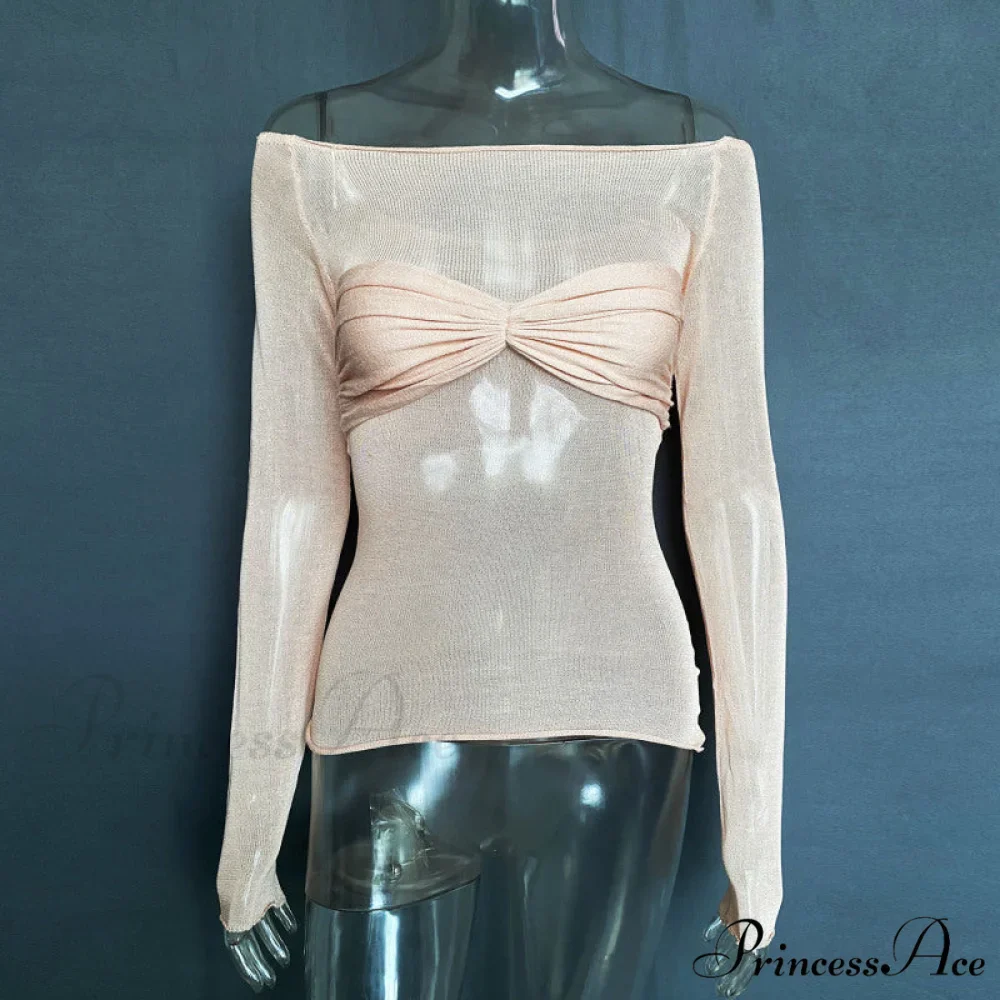 Lightweight T-Shirt Fashion See-Through Neck Women's Top - Image 2