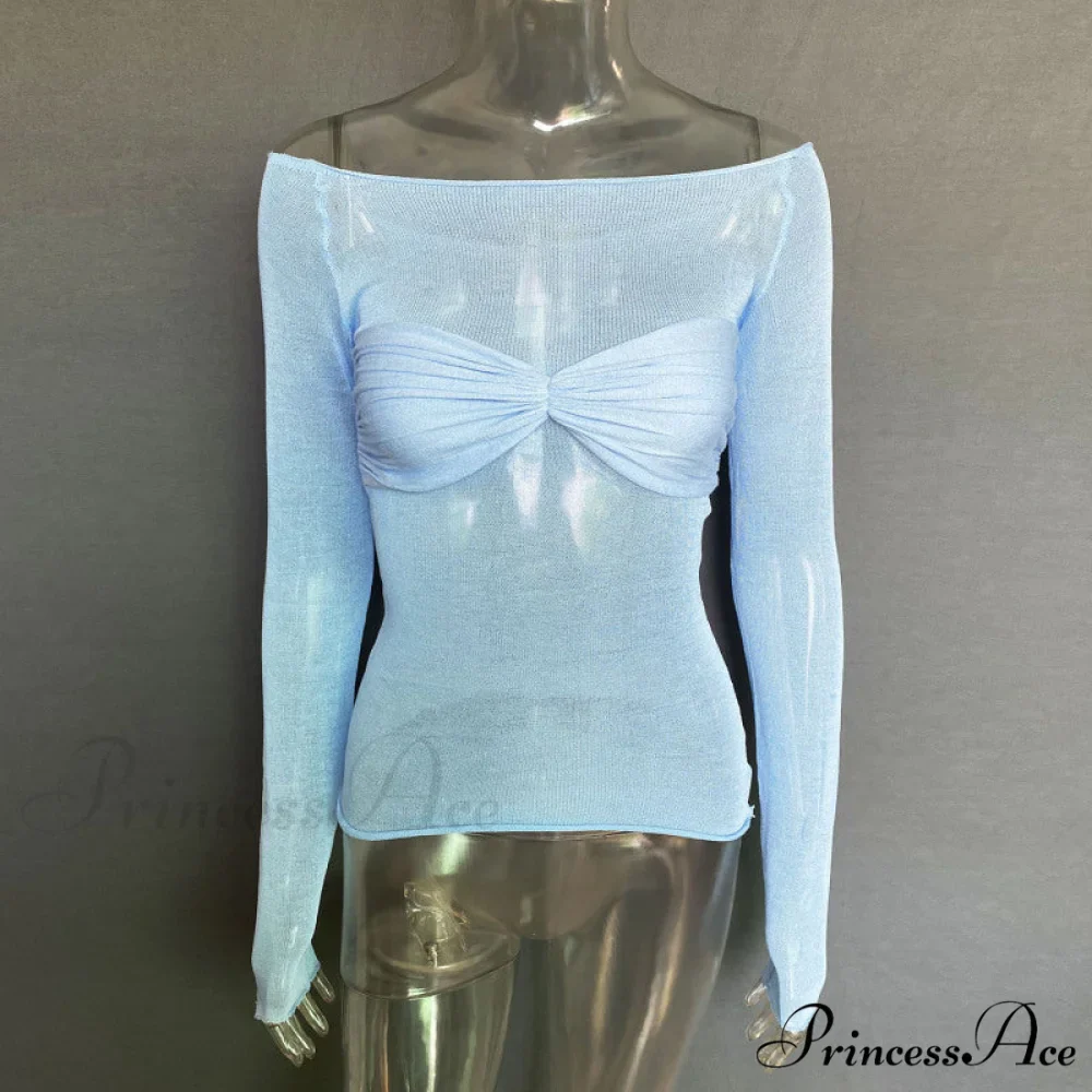 Lightweight T-Shirt Fashion See-Through Neck Women's Top - Image 3