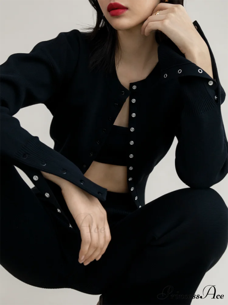 Sexy Women's Button Cardigan Sweater - Image 2