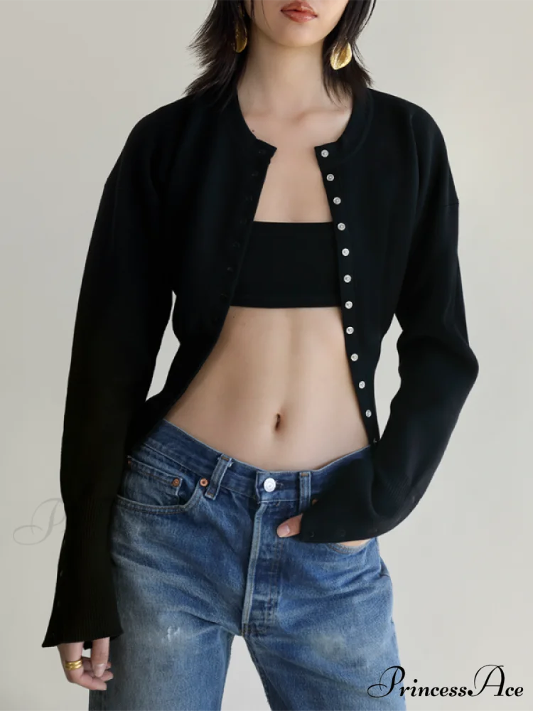 Sexy Women's Button Cardigan Sweater - Image 3