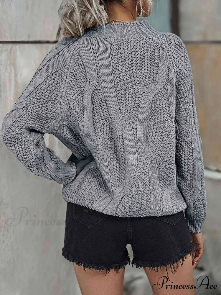 Neck Mock Ribbed Sweater - Image 2
