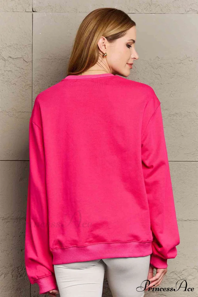Size Full Face - Smiling Simply Graphic Sweatshirt Love - Image 8