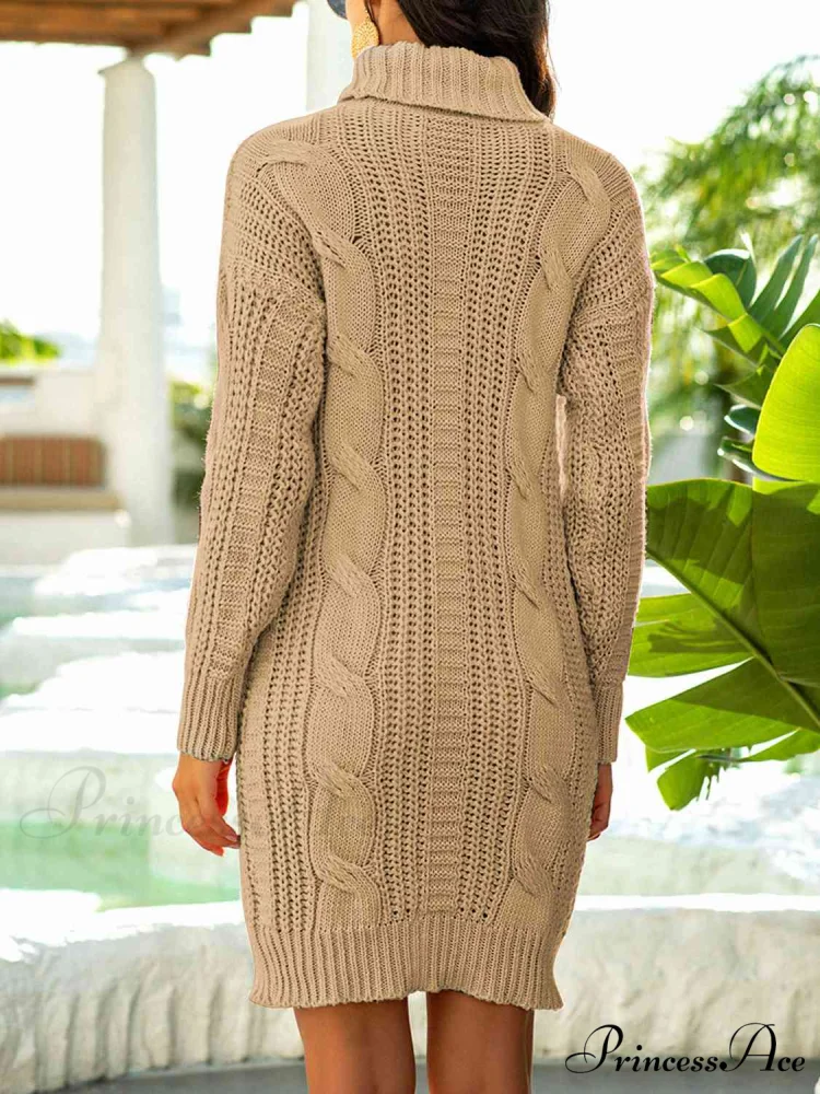 Ribbed Turtleneck Sweater Dress - Image 12