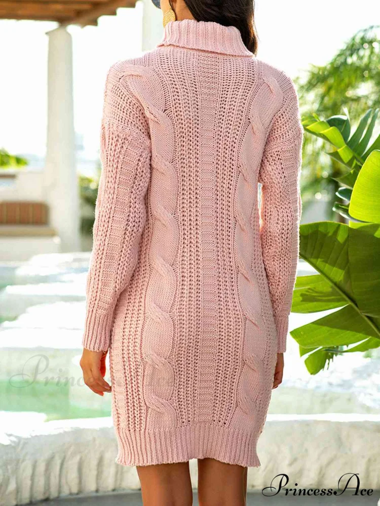 Ribbed Turtleneck Sweater Dress - Image 2
