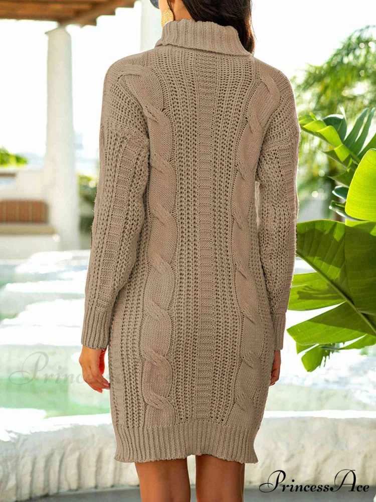 Ribbed Turtleneck Sweater Dress - Image 6