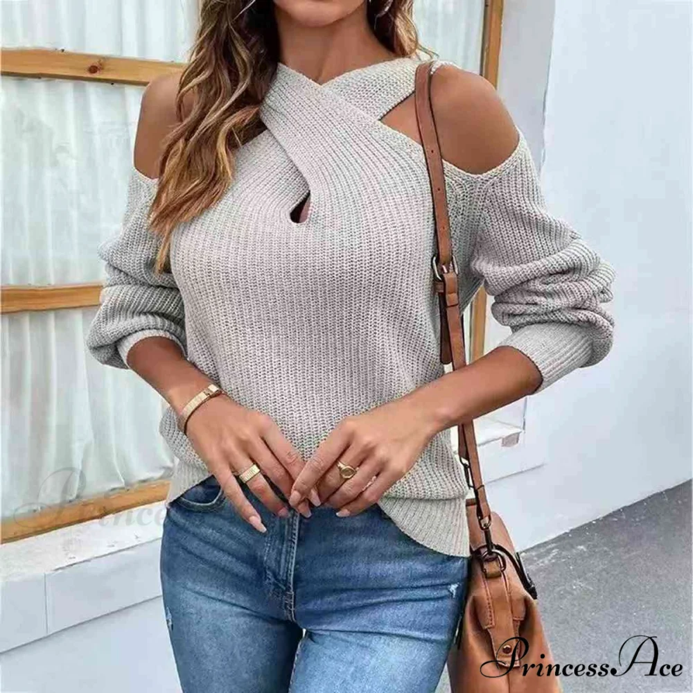 Crisscross Cold-Shoulder Sweater - Image 11