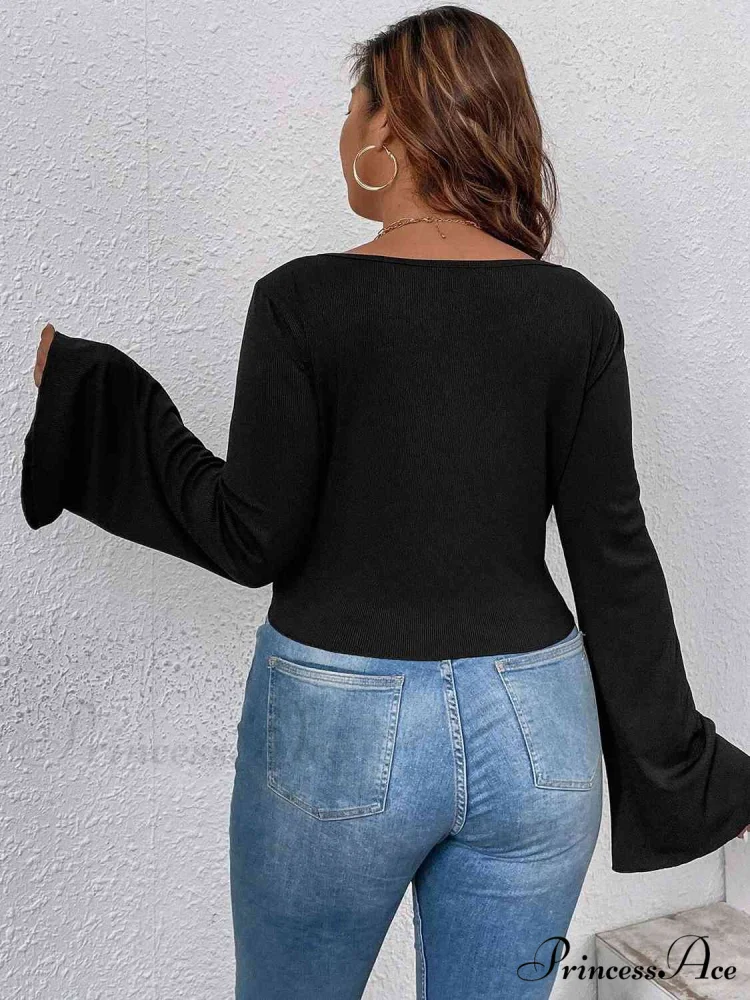 Top with Arm Plunge Flare Detail - Image 2