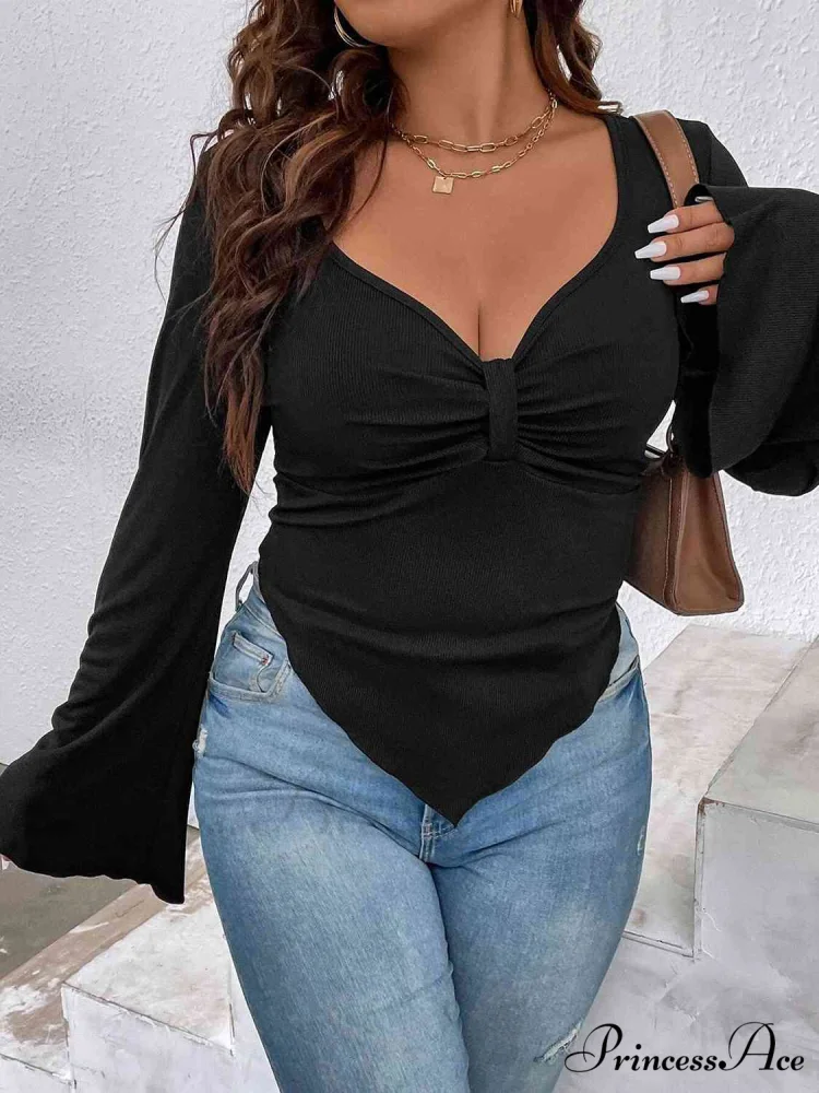 Top with Arm Plunge Flare Detail - Image 3