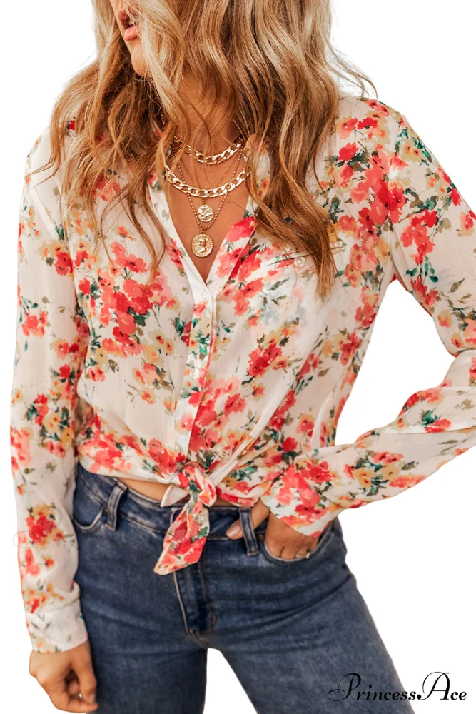 Blouse Chest Flowered Design with Pocket - Image 6