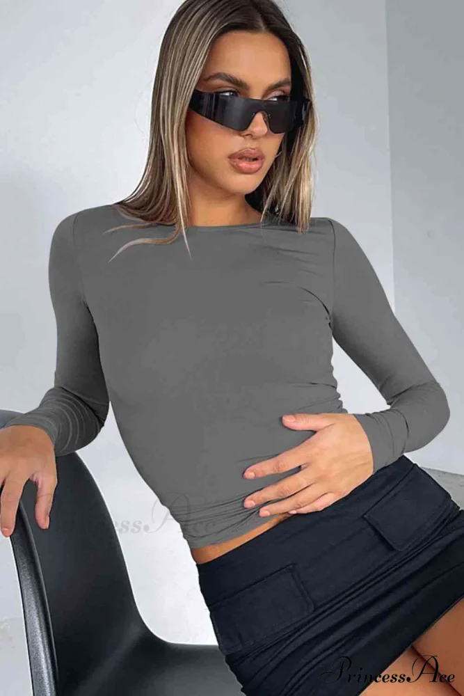 Long-Sleeve Round with Top Bodycon Neck - Image 14