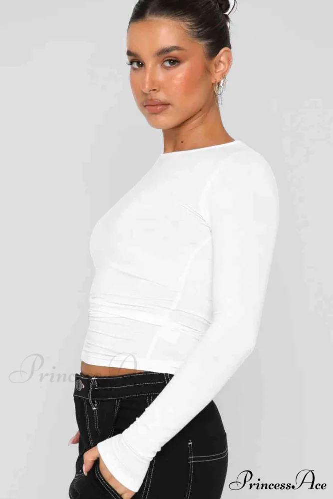 Long-Sleeve Round with Top Bodycon Neck - Image 4