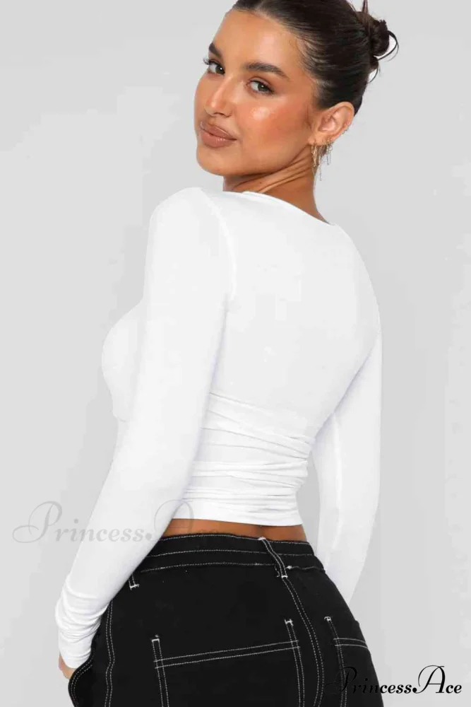 Long-Sleeve Round with Top Bodycon Neck - Image 7