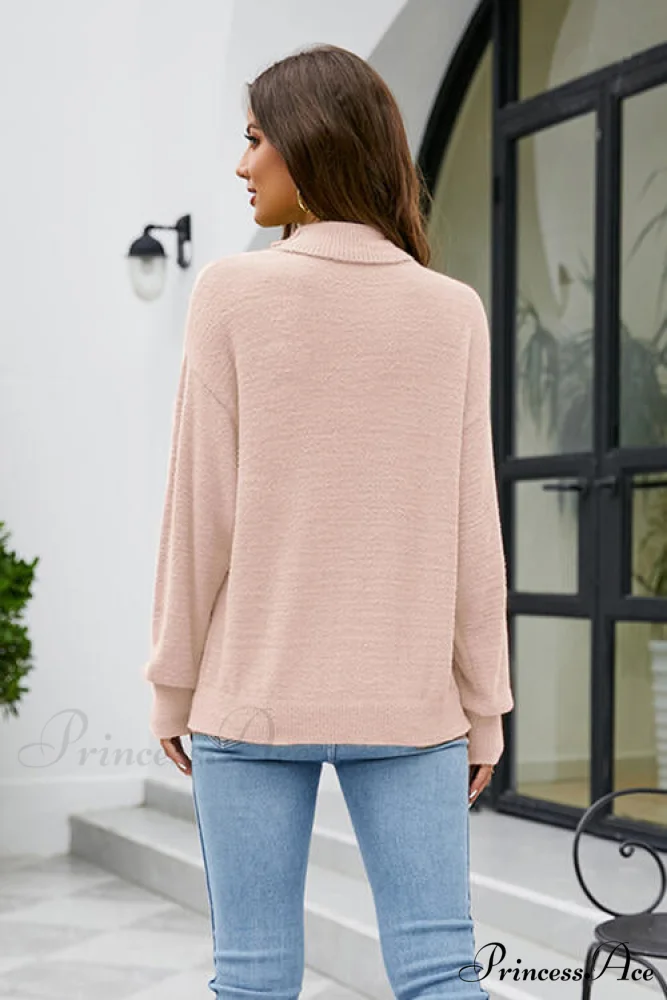 Mock with Dropped and Neck Sweater Arm Long Shoulder - Image 13