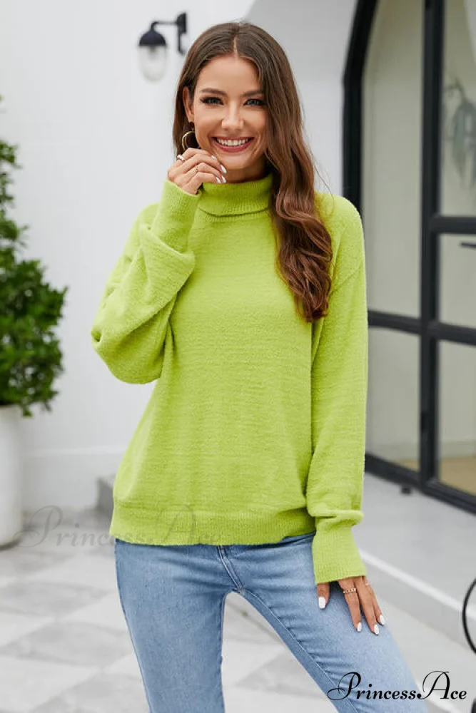 Mock with Dropped and Neck Sweater Arm Long Shoulder - Image 3