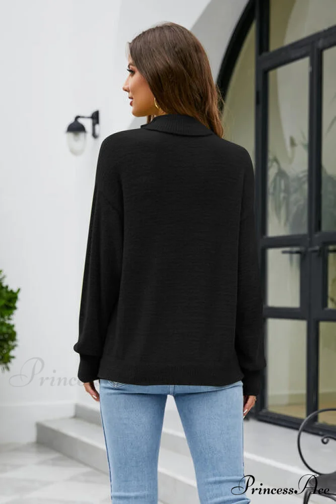 Mock with Dropped and Neck Sweater Arm Long Shoulder - Image 7