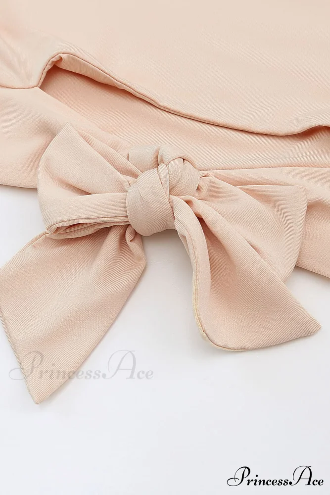 Crop Khaki One Tie Shoulder Side Top - Image 11
