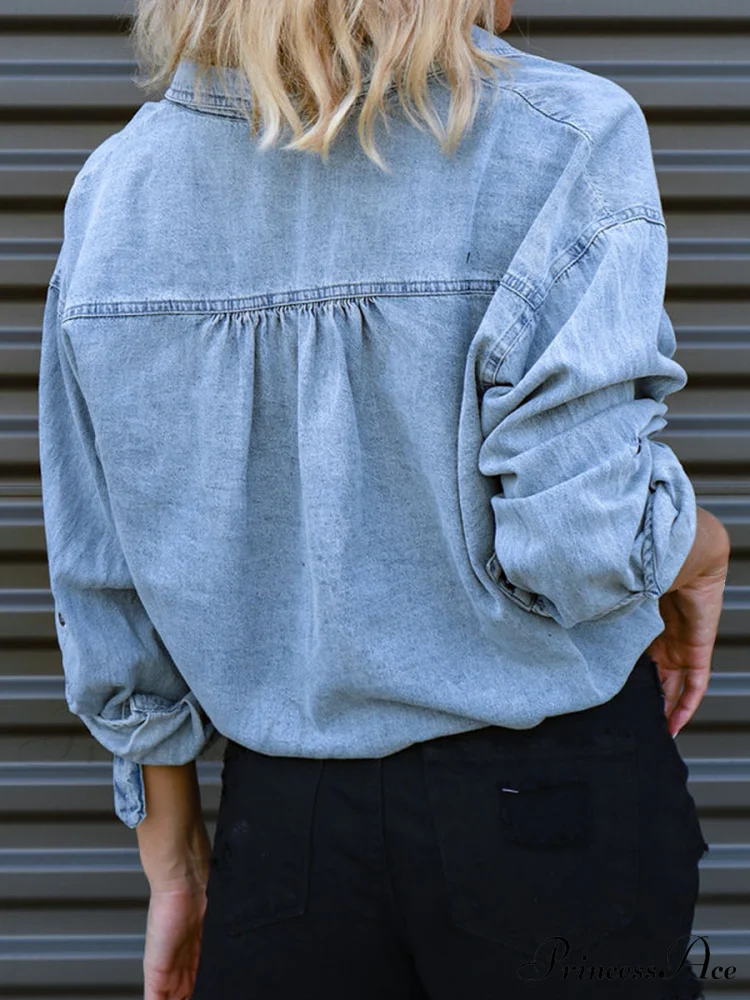 Top with Tie Denim Detail - Image 2