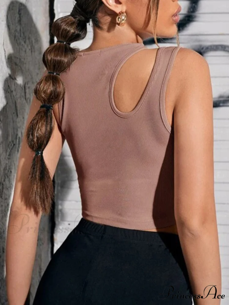 Ribbed Out for Solid Color Cut Top Tank Women - Image 15