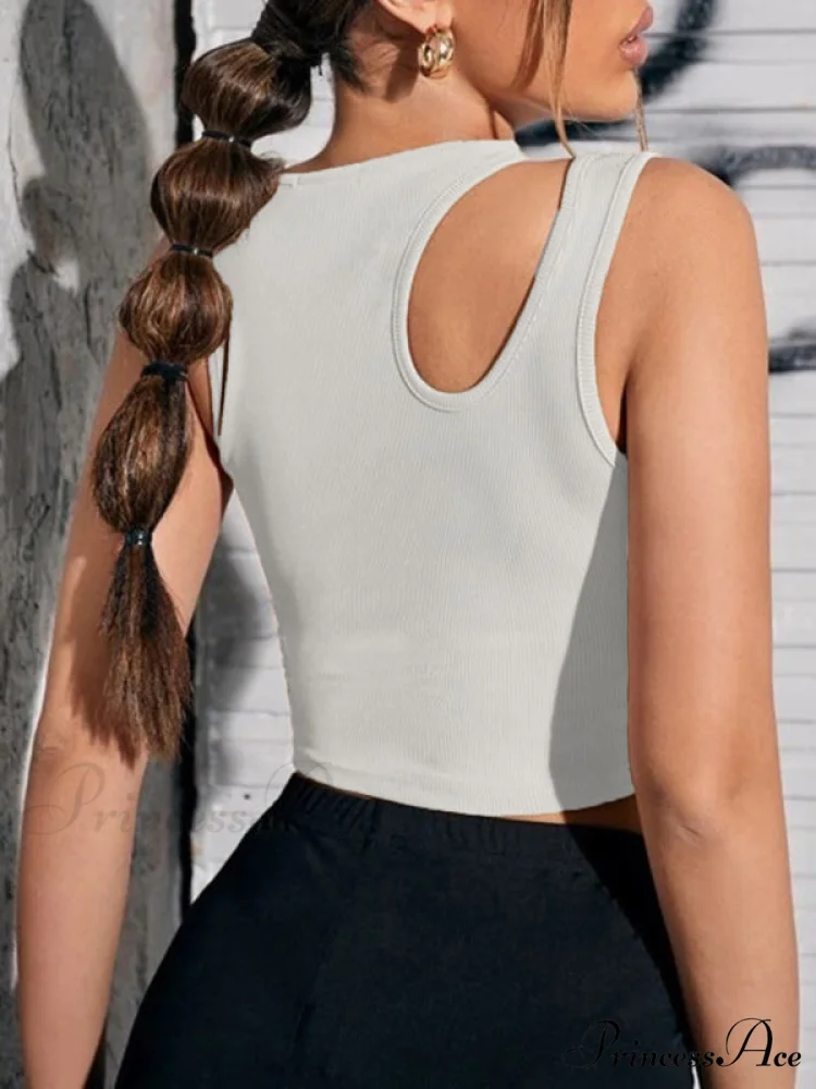 Ribbed Out for Solid Color Cut Top Tank Women - Image 21