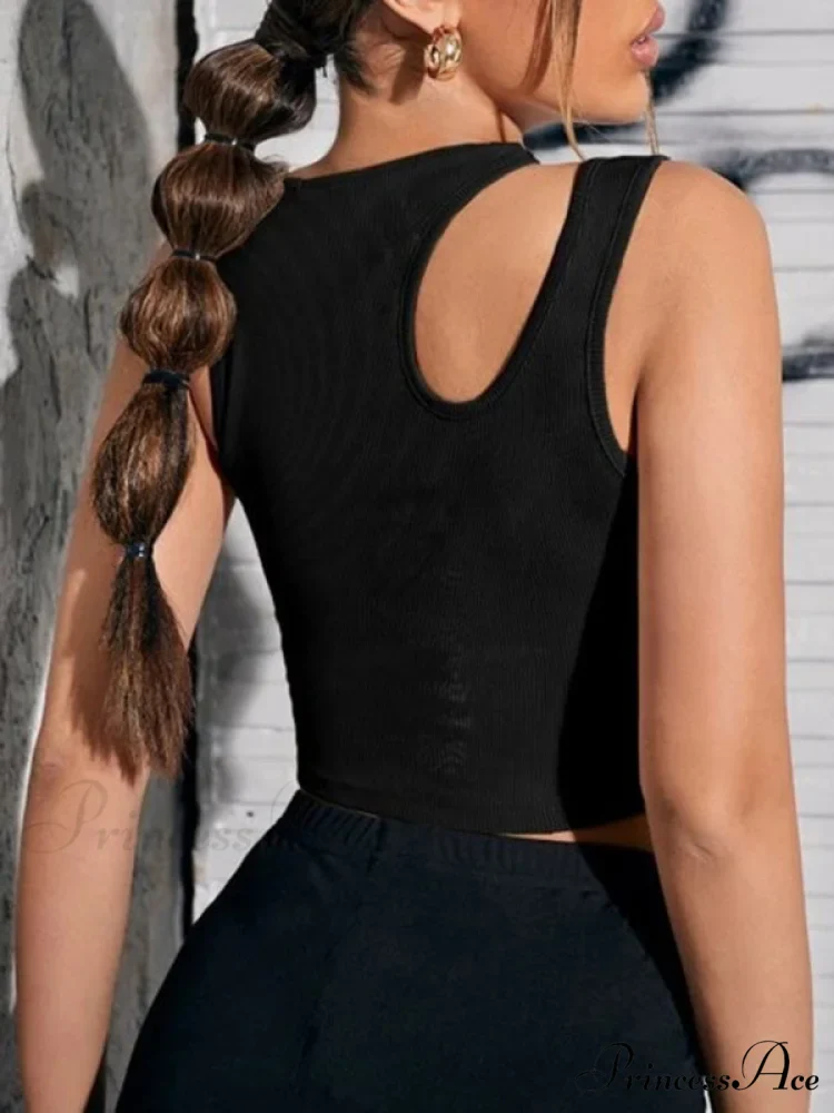 Ribbed Out for Solid Color Cut Top Tank Women - Image 9