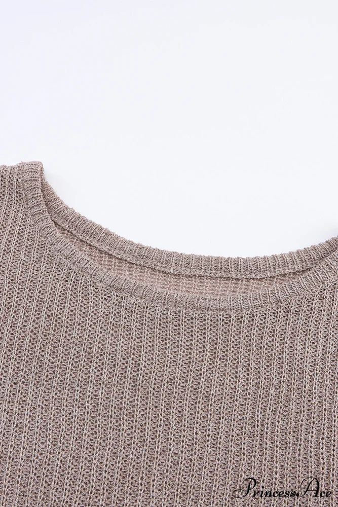 Low Dolman Slouchy High Gray Arm Sweater - Image 9