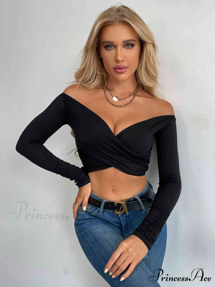 Crop Crisscross Arm Long Top - Image 3