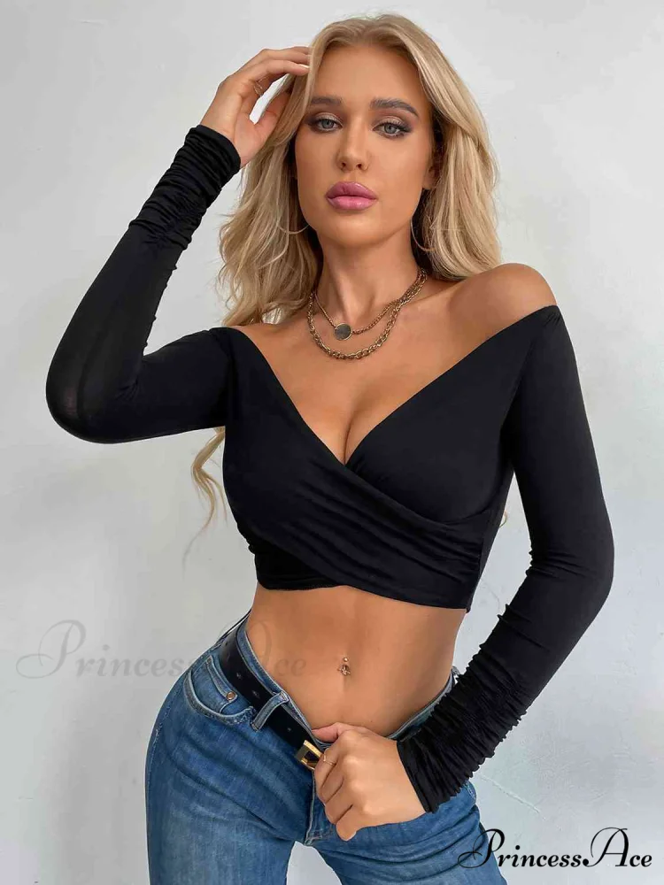 Crop Crisscross Arm Long Top - Image 4