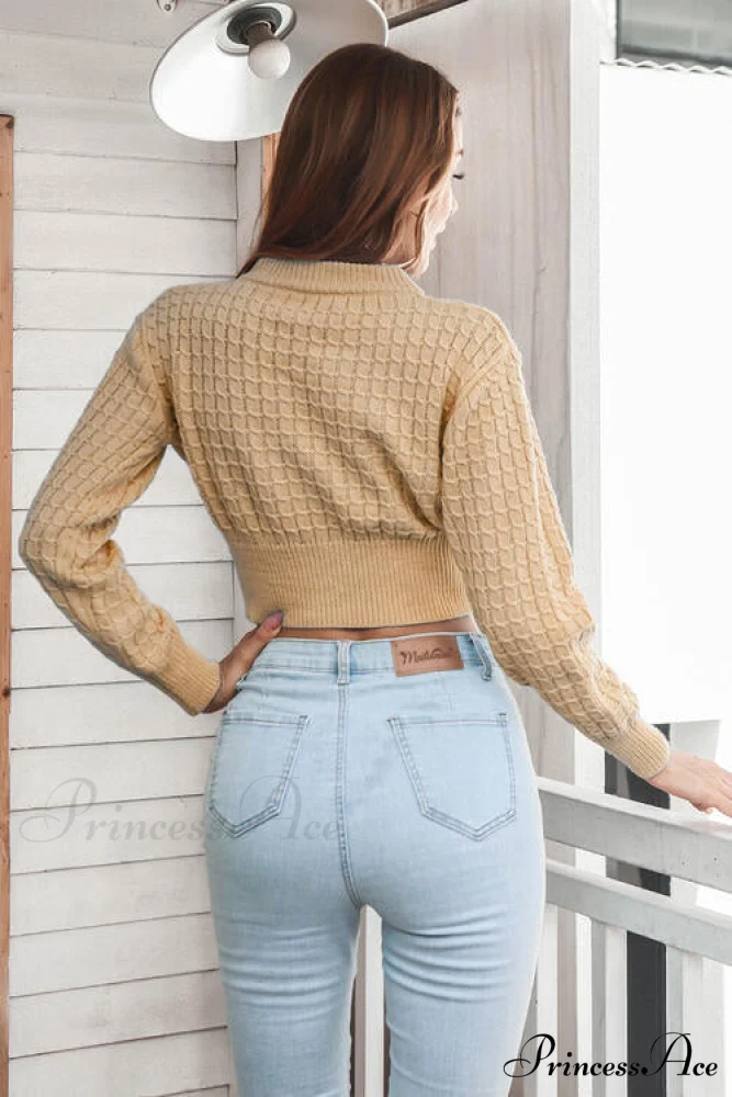 Long Sweater Round Cropped Arm with Neck - Image 16
