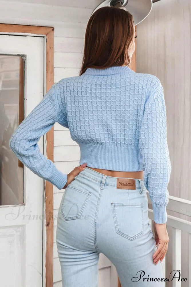 Long Sweater Round Cropped Arm with Neck - Image 2