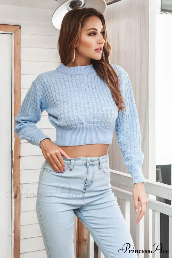 Long Sweater Round Cropped Arm with Neck - Image 3