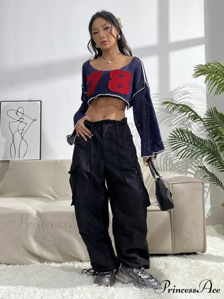 Patches Contrast Knit Cropped Top - Image 5
