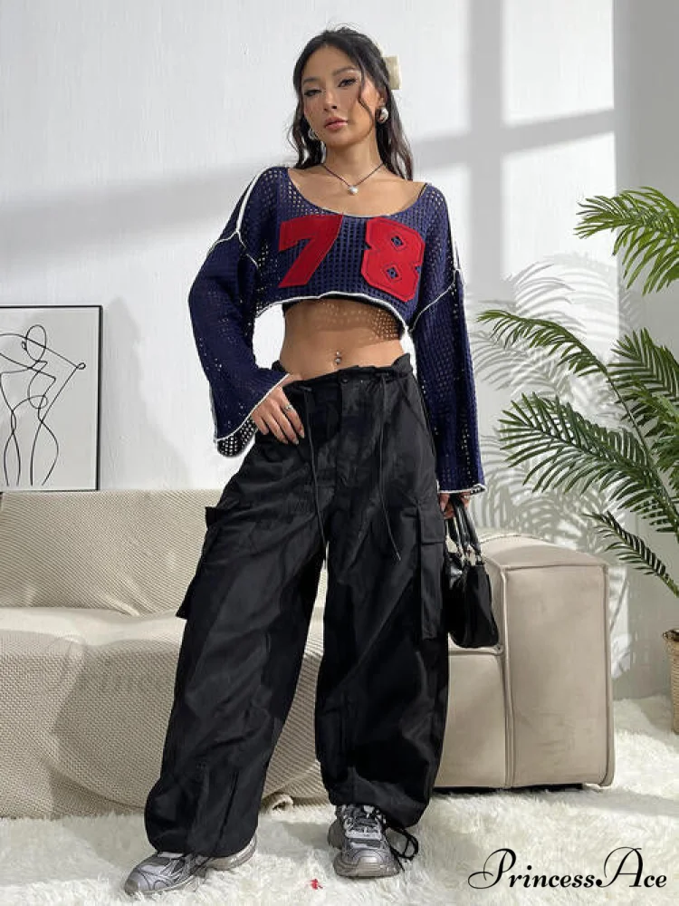 Patches Contrast Knit Cropped Top - Image 6