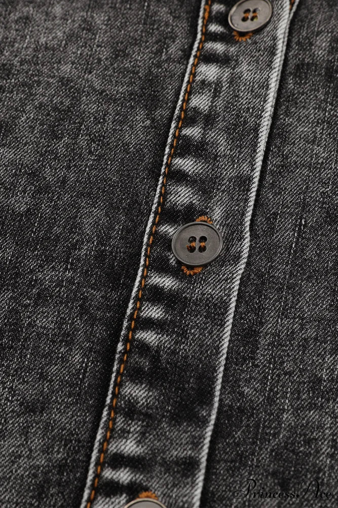 Denim - Jacket Puff Button-Up Arm Black - Image 8