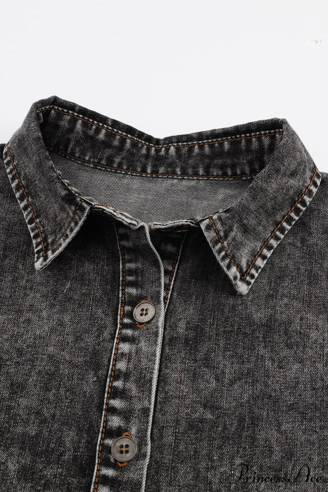 Denim - Jacket Puff Button-Up Arm Black - Image 9
