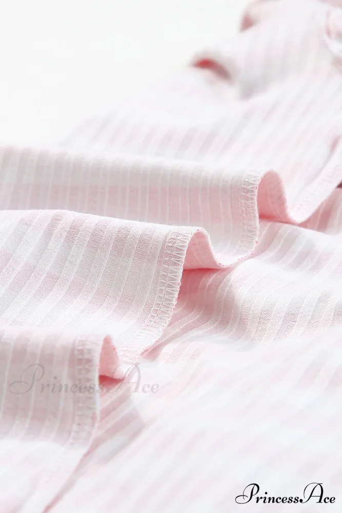 Arm Design Long Textured Pink Knit Striped Tee - Image 9