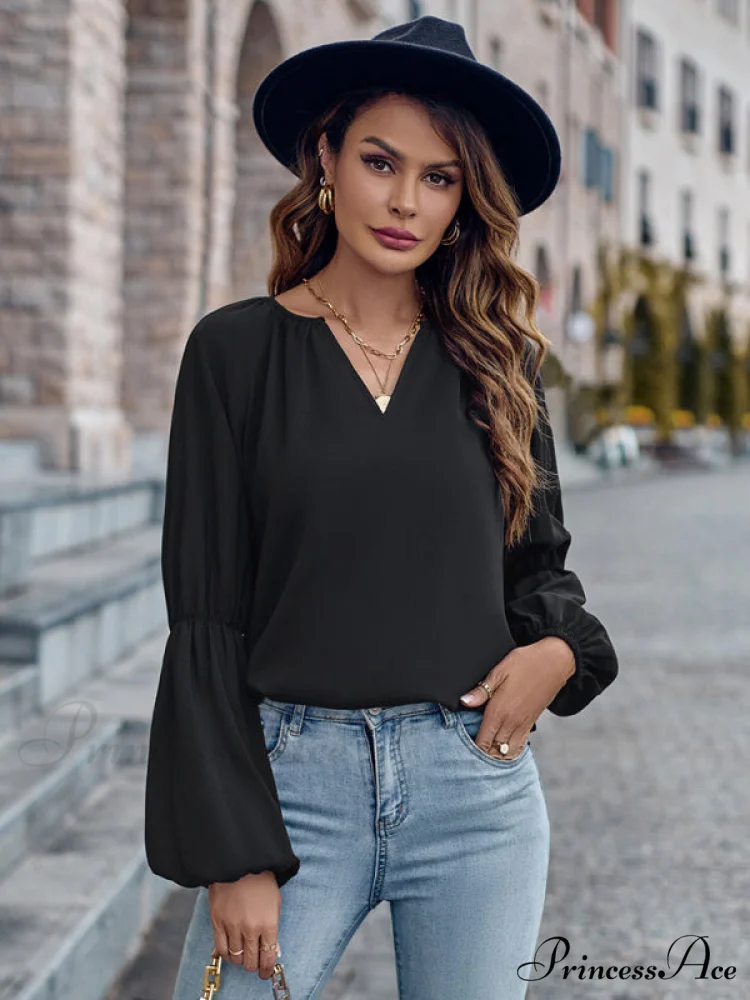 women's autumn casual tops and for V-neck loose winter - Image 10