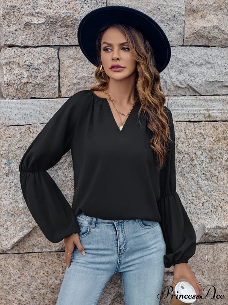 women's autumn casual tops and for V-neck loose winter - Image 4
