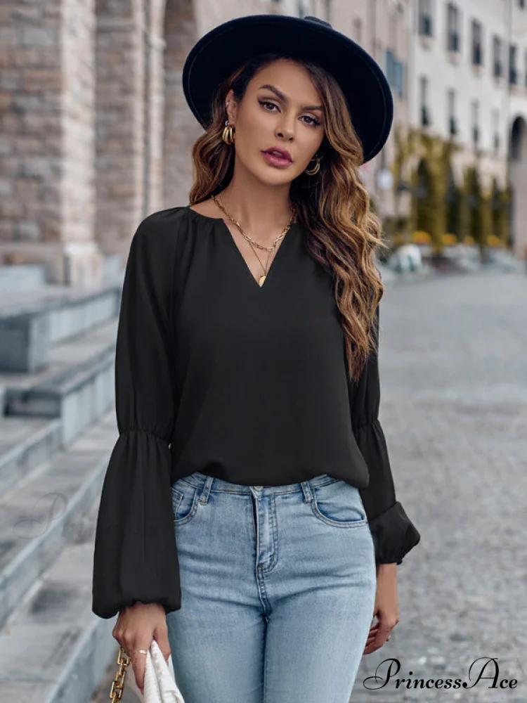 women's autumn casual tops and for V-neck loose winter - Image 9