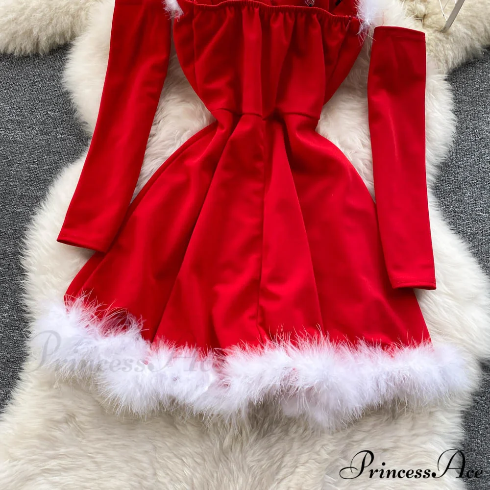 Gown Red for Backless Furry Strapless Elegant - Women Party New Year/Christmas/Femme - Image 18